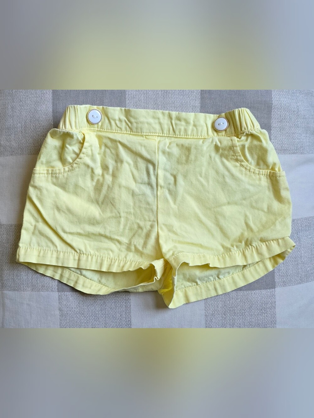 Pale Butter Yellow Baby Girl Shorts Size 12 Months